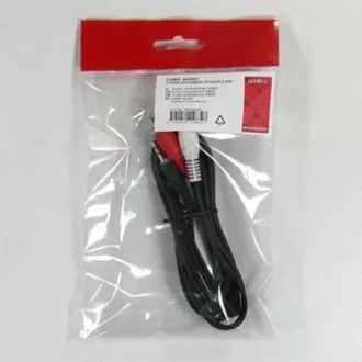 Audiokábel Jack (3.5mm) hím - 2x CINCH hím, 1.5m, fekete, Logo