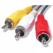 Videokábel 3x CINCH hím - 3x CINCH hím, 2m, fekete