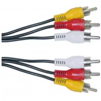 Videokábel 3x CINCH hím - 3x CINCH hím, 2m, fekete