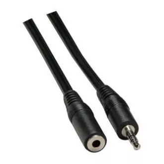 Hosszabbító audio kábel Jack (3,5 mm) hím - Jack (3,5 mm) női, 3m, fekete