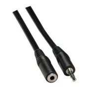 Audió hosszabbító kábel Jack (3.5mm) hím - Jack (3.5mm) női, 3m, fekete, Logo