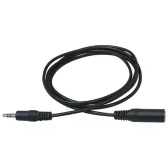 Hosszabbító audio kábel Jack (3.5mm) hím - Jack (3.5mm) női, 3m, fekete, Logo buborékcsomagolásban