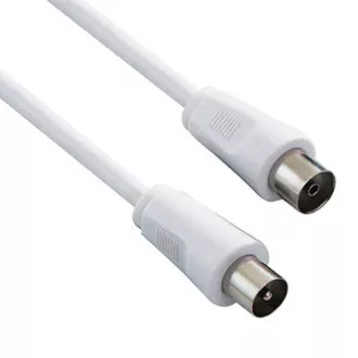 Antennakábel Koax (9,5 mm) hím - Koax (9,5 mm) nő, 2 m, 75 Ohm, fehér Antennakábel Koax (9,5 mm) hím - Koax (9,5 mm) nő, 2 m, 75 Ohm, fehér