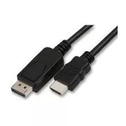 Videokábel DisplayPort hím - HDMI hím, 5m, fekete