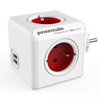 Aljzat 240V, CEE7 (villa) - POWERCUBE, 0.1m, ORIGINAL USB, piros, POWERCUBE, 4 aljzat, 2xUSB portok Aljzat 240V, CEE7 (villa) - POWERCUBE, 0.1m, ORIGINAL USB, piros, POWERCUBE, 4 aljzat, 2xUSB portok