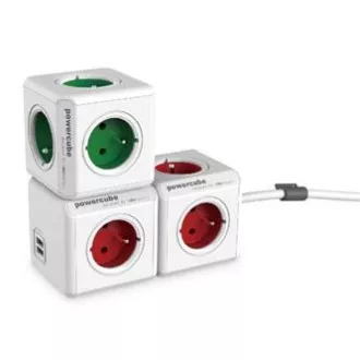 Aljzat 240V, CEE7 (villa) - POWERCUBE, 0.1m, ORIGINAL USB, piros, POWERCUBE, 4 aljzat, 2xUSB portok Aljzat 240V, CEE7 (villa) - POWERCUBE, 0.1m, ORIGINAL USB, piros, POWERCUBE, 4 aljzat, 2xUSB portok