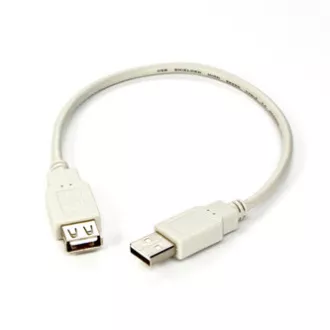 Logo USB hosszabbító kábel (2.0), USB A hím - USB A csatlakozó, 0,3 m, fehér, buborékcsomagolásban