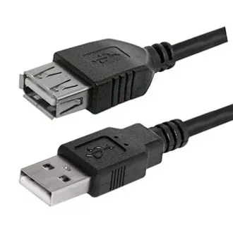 Logo USB hosszabbító kábel (2.0), USB A csatlakozó - USB A csatlakozó, 1,8 m, fekete, buborékcsomagolásban