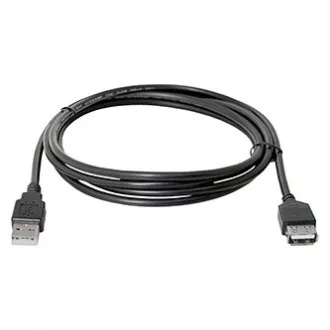 Logo USB hosszabbító kábel (2.0), USB A csatlakozó - USB A csatlakozó, 1,8 m, fekete, buborékcsomagolásban