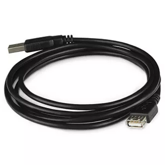 Logo USB hosszabbító kábel (2.0), USB A csatlakozó - USB A csatlakozó, 1,8 m, fekete, buborékcsomagolásban