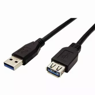 USB hosszabbító kábel (3.0), USB A hím - USB A csatlakozó, 1,8 m, fekete