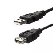 USB hosszabbító kábel (2.0), USB A hím - USB A csatlakozó, 3 m, fekete