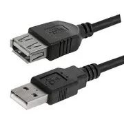 Logo USB hosszabbító kábel (2.0), USB A hím - USB A csatlakozó, 3m, fekete, fekete