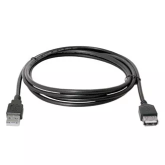 Logo USB hosszabbító kábel (2.0), USB A hím - USB A csatlakozó, 3 m, fekete, buborékcsomagolásban