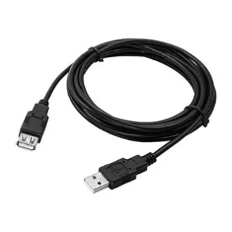 Logo USB hosszabbító kábel (2.0), USB A hím - USB A csatlakozó, 3 m, fekete, buborékcsomagolásban