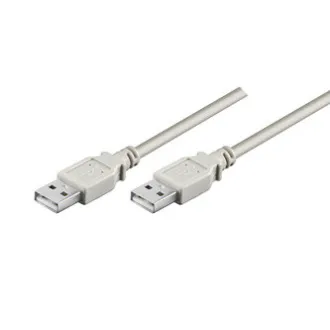 USB kábel (2.0), USB A csatlakozó - USB A csatlakozó, 1,8m, szürke, nagy sebességű, ELADÓ