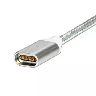 USB kábel csatlakozókkal (2.0), USB A hím - microUSB hím   Apple Lightning hím   USB C hím, 1m, kerek, fonott, ezüst,