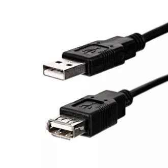 Logo Economy USB hosszabbító kábel (2.0), USB A csatlakozó - USB A csatlakozó, 3m, fekete, fekete