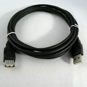 Logo Economy USB hosszabbító kábel (2.0), USB A csatlakozó - USB A csatlakozó, 3m, fekete, fekete