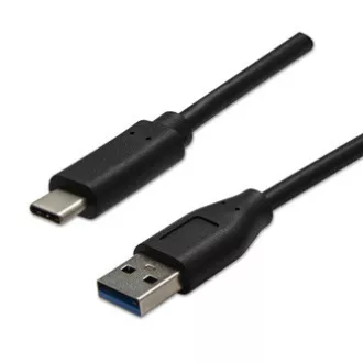 USB kábel (3.2 gen 2), USB A hím - USB C hím, 1m, 10 Gbps, 5V/3A, fekete