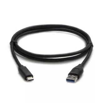 USB kábel (3.2 gen 2), USB A hím - USB C hím, 1m, 10 Gbps, 5V/3A, fekete