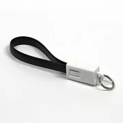 USB kábel (2.0), USB A hím - microUSB hím, 49160, 0.2m, fekete, kulcstartó, ELADÓ