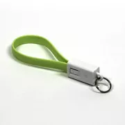Logo USB kábel (2.0), USB A csatlakozó - microUSB csatlakozó, 0,2m, világoszöld, buborékcsomagolás, kulcstartó