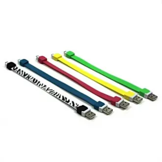 USB kábel (2.0), USB A hím - microUSB hím, 0,25m, sárga, csuklópánt, SELL