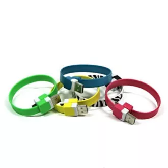 Logo USB kábel (2.0), USB A csatlakozó - microUSB csatlakozó, 0,25m, sárga, buborékcsomagolás, csuklópánt, SELL