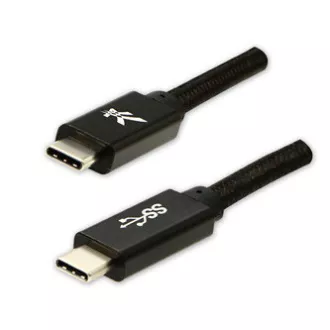 Logo USB kábel (3.2 gen 1), USB C hím - USB C hím, 1m, 5 Gbps, 5V/3A, fekete, doboz, nejlonfonat, alumínium csatlakozóburkolat Logo USB kábel (3.2 gen 1), USB C hím - USB C hím, 1m, 5 Gbps, 5V/3A, fekete, doboz, nejlonfonat, alumínium csatlakozóburkolat