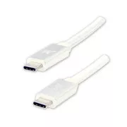 Logo USB kábel (3.2 gen 1), USB C hím - USB C hím, 1m, 5 Gbps, 5V/3A, fehér, doboz, nejlonfonat, alumínium csatlakozóburkolat