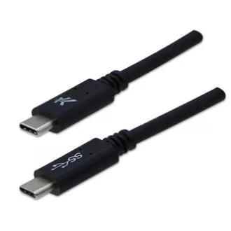 USB kábel (3.2 gen 1), USB C hím - USB C hím, 1m, 5 Gbps, 5V/3A, fekete
