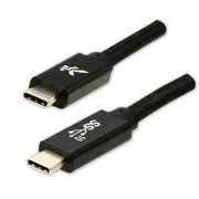 Logo USB kábel (3.2 gen 2), USB C hím - USB C hím, 1m, Power Delivery 100W, 10 Gbps, 20V/5A, fekete, doboz, nejlonfonat,