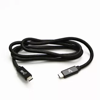 Logo USB kábel (3.2 gen 2), USB C hím - USB C hím, 1m, Power Delivery 100W, 10 Gbps, 20V/5A, fekete, doboz, nejlonfonat,