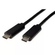 USB kábel (3.1), USB C hím - USB C hím, 0,5 m, fekete, műanyag zacskó