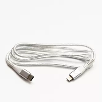 Logo USB kábel (2.0), USB C hím - Apple Lightning hím, 1m, MFi tanúsítás, 5V/3A, fehér, doboz, nejlonfonat, alumínium Logo USB kábel (2.0), USB C hím - Apple Lightning hím, 1m, MFi tanúsítás, 5V/3A, fehér, doboz, nejlonfonat, alumínium
