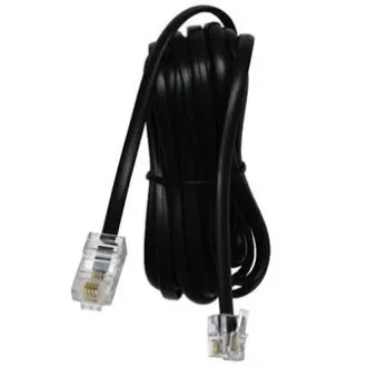 Telefonkábel 4 eres, RJ11 hím - RJ45 hím, 3 m, lapos, fekete, ADSL modemhez, economy