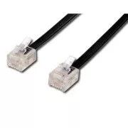 Telefonkábel 4 eres, RJ11 hím - RJ11 hím, 6 m, fekete, ADSL modemhez, economy