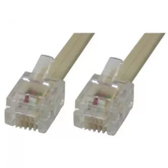 Telefonkábel 4 eres, RJ11 hím - RJ11 hím, 10 m, fekete, ADSL modemhez, economy