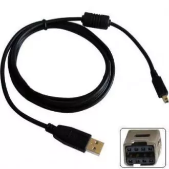Logo USB kábel (2.0), USB A csatlakozó - 8-pin csatlakozó, 26726, 1.8m, fekete, MINOLTA, ELADÓ
