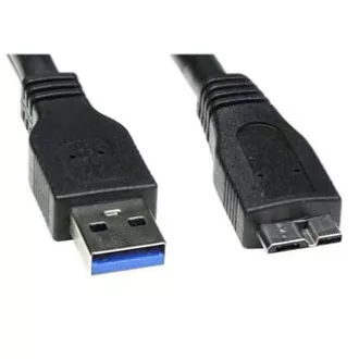 Logo USB kábel (3.0), USB A csatlakozó - USB micro B csatlakozó, 2 m, fekete, buborékcsomagolásban