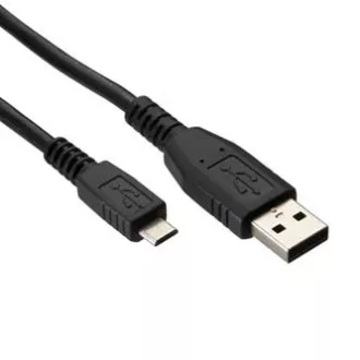 USB kábel (2.0), USB A hím - microUSB hím, 1,8 m, fekete