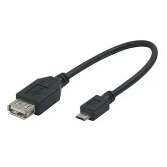 Logo USB kábel (2.0), microUSB férfi - USB A női, 0.2m, OTG, fekete, ELADÓ Logo USB kábel (2.0), microUSB férfi - USB A női, 0.2m, OTG, fekete, ELADÓ