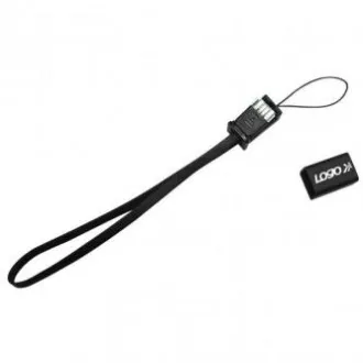 Logo USB kábel (2.0), USB A hím - miniUSB hím, 0,3m, fekete, kamerahurok, SELL