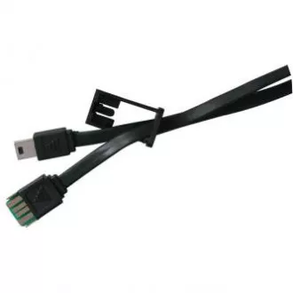 Logo USB kábel (2.0), USB A hím - miniUSB hím, 0,3m, fekete, kamerahurok, SELL