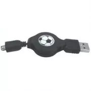 Logo USB kábel (1.1), USB A csatlakozó - 4-pin csatlakozó, 0,7m, behúzható, fekete, HIROSE