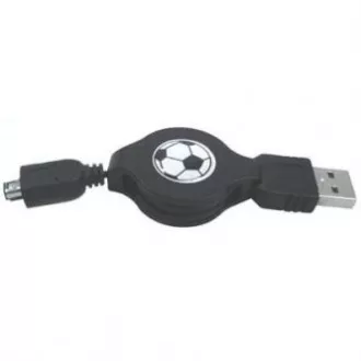 Logo USB kábel (1.1), USB A csatlakozó - 4-pin csatlakozó, 0,7m, behúzható, fekete, HIROSE