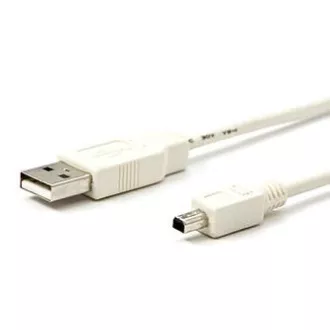 Logo USB kábel (2.0), USB A hím - 4-pin hím, 1.8m, fehér, buborékcsomagolás, MITSUMI, SELL