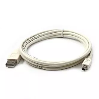Logo USB kábel (2.0), USB A hím - 4-pin hím, 1.8m, fehér, buborékcsomagolás, MITSUMI, SELL