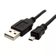 USB kábel (2.0), USB A hím - 8 tűs hím, 25947, 1,8m, fekete, PANASONIC